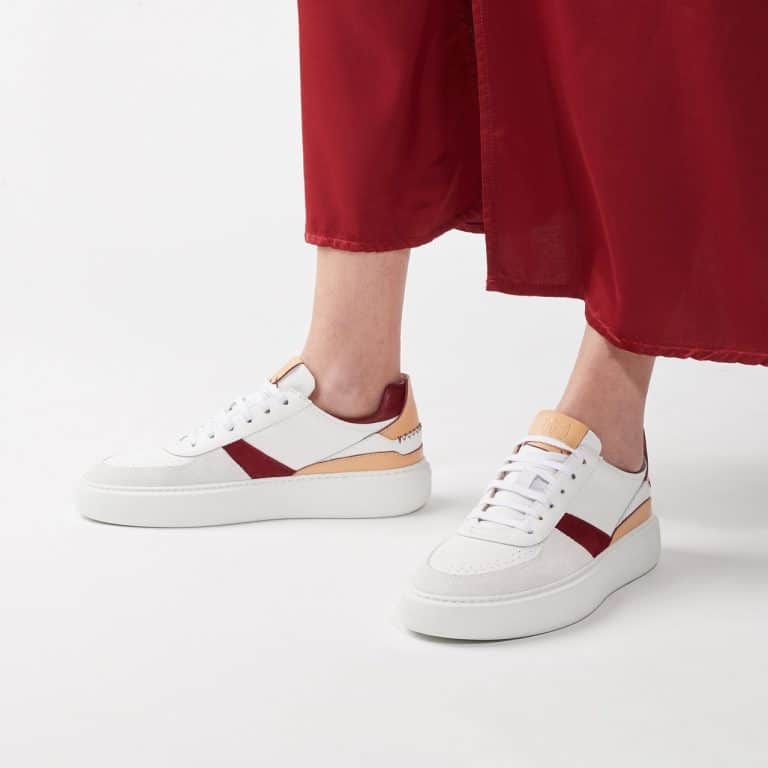 Acquasparta white sneaker with red for women