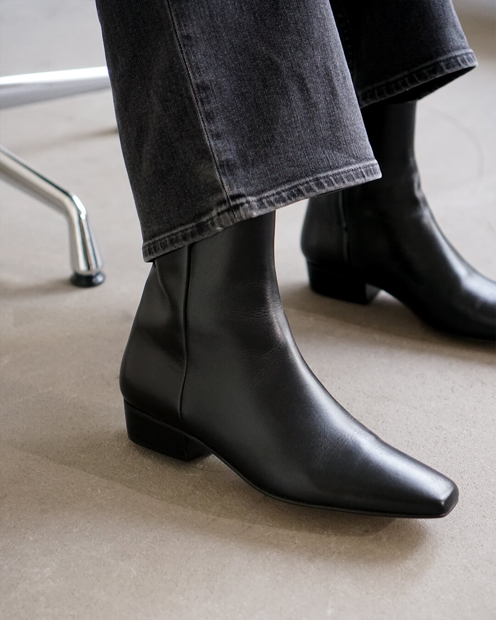 European-made black boots