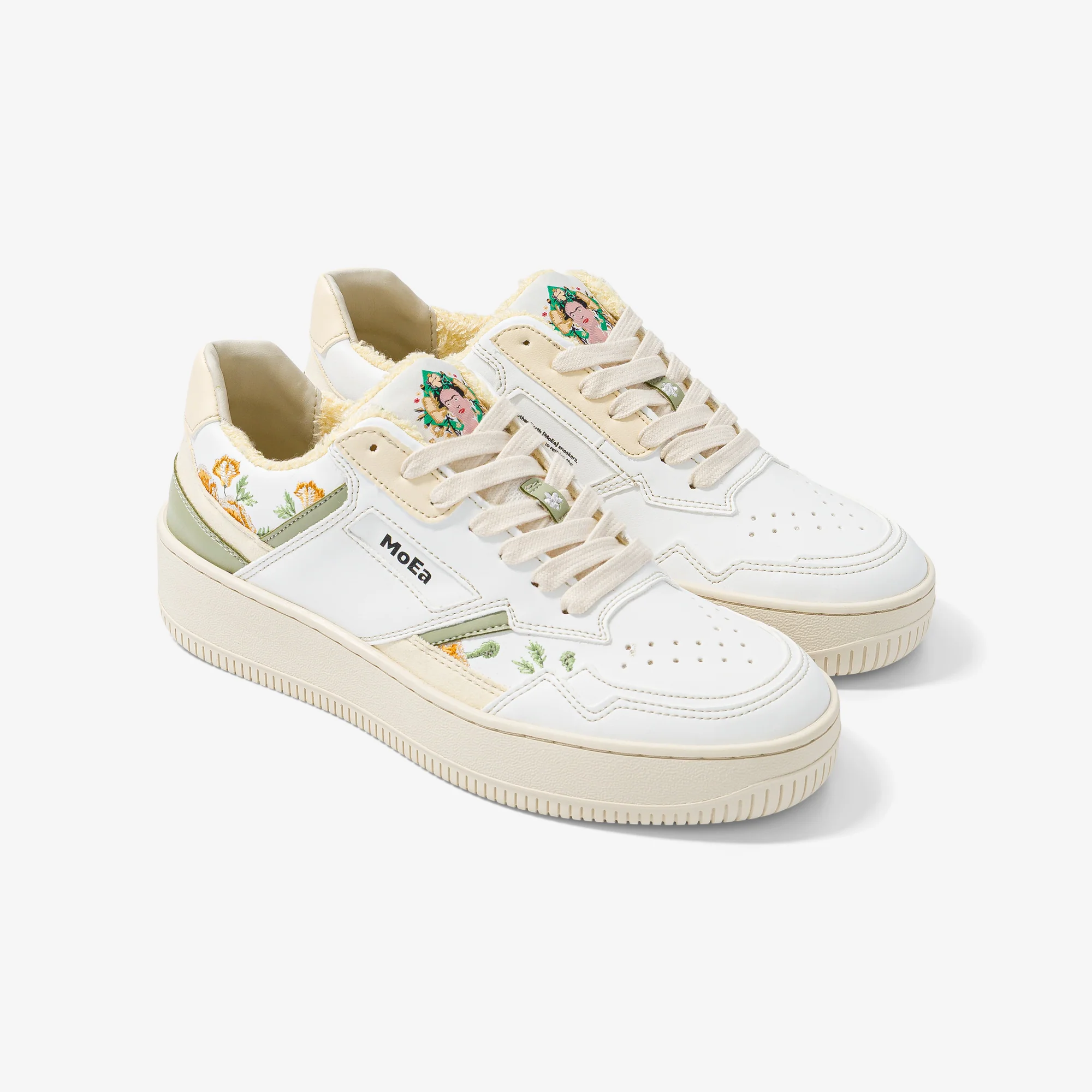 MoEa vegan sneakers white Frida Kahlo
