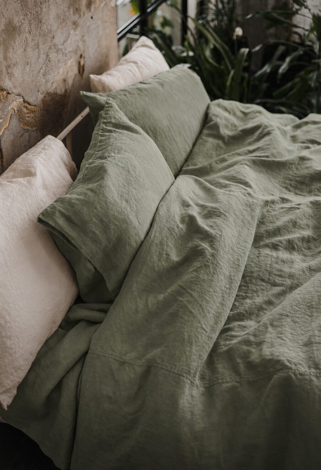 Earth Tone Linen Bedding Set by Old Linen Mill.