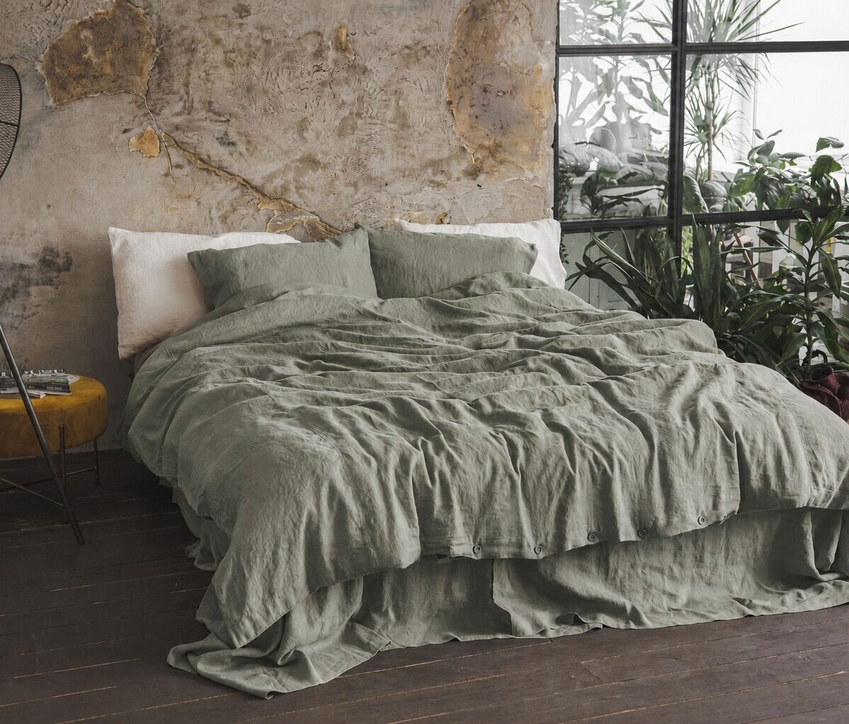 Earth Tone Linen Bedding Set by Old Linen Mill.