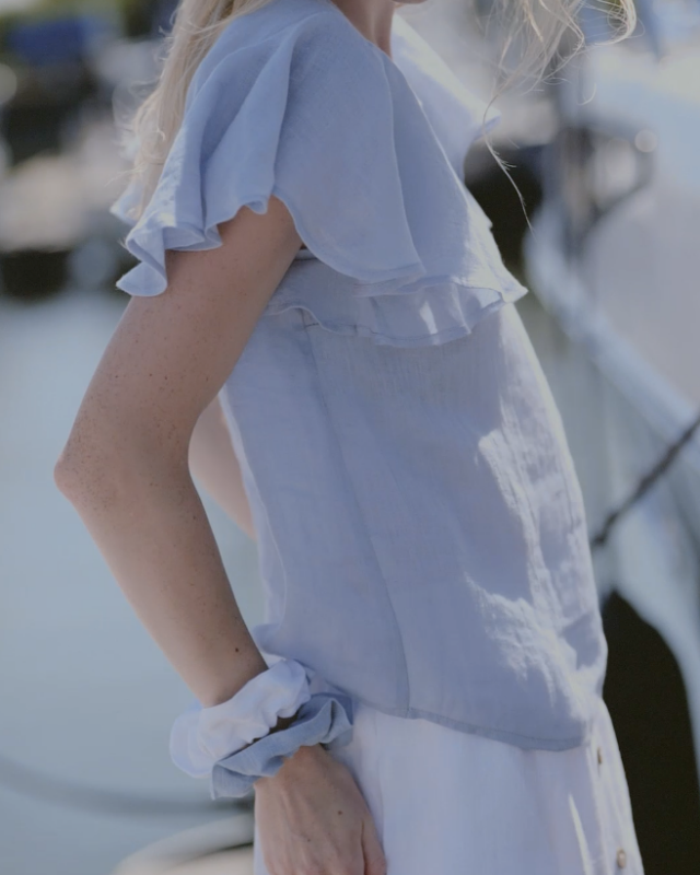 Gauze Linen Summer Blouse Butterfly Wings by Old Linen Mill.