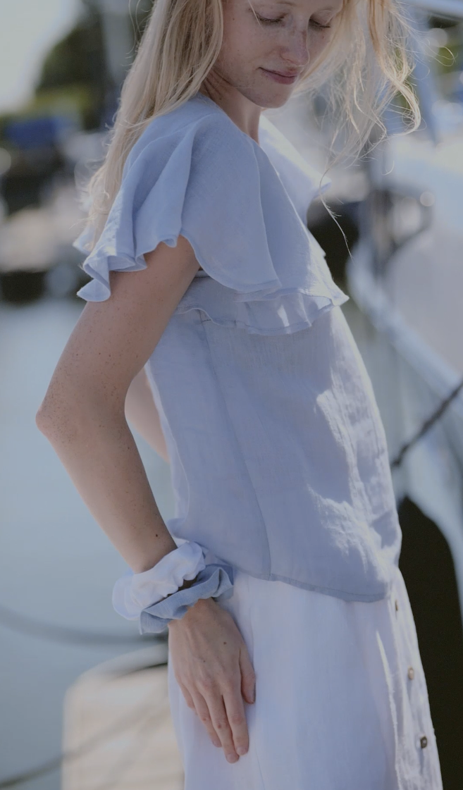 Gauze Linen Summer Blouse Butterfly Wings by Old Linen Mill.