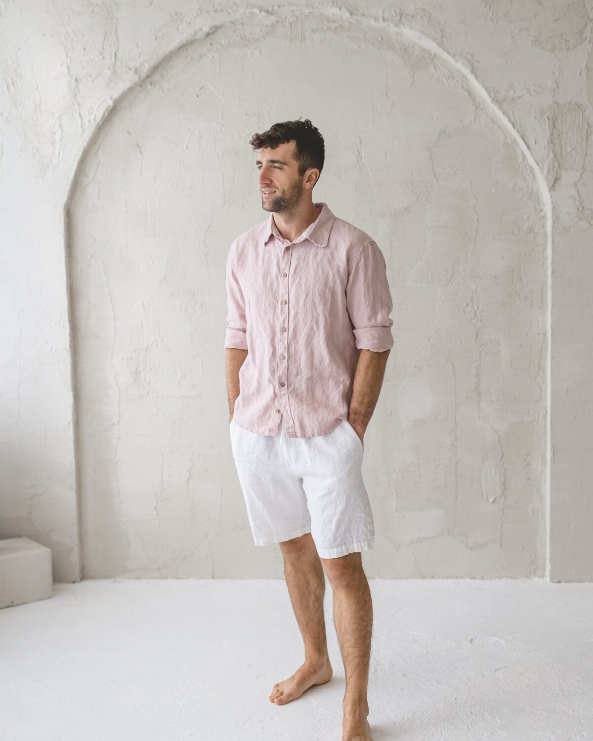 Linen Men's Shorts by Old Linen Mill.