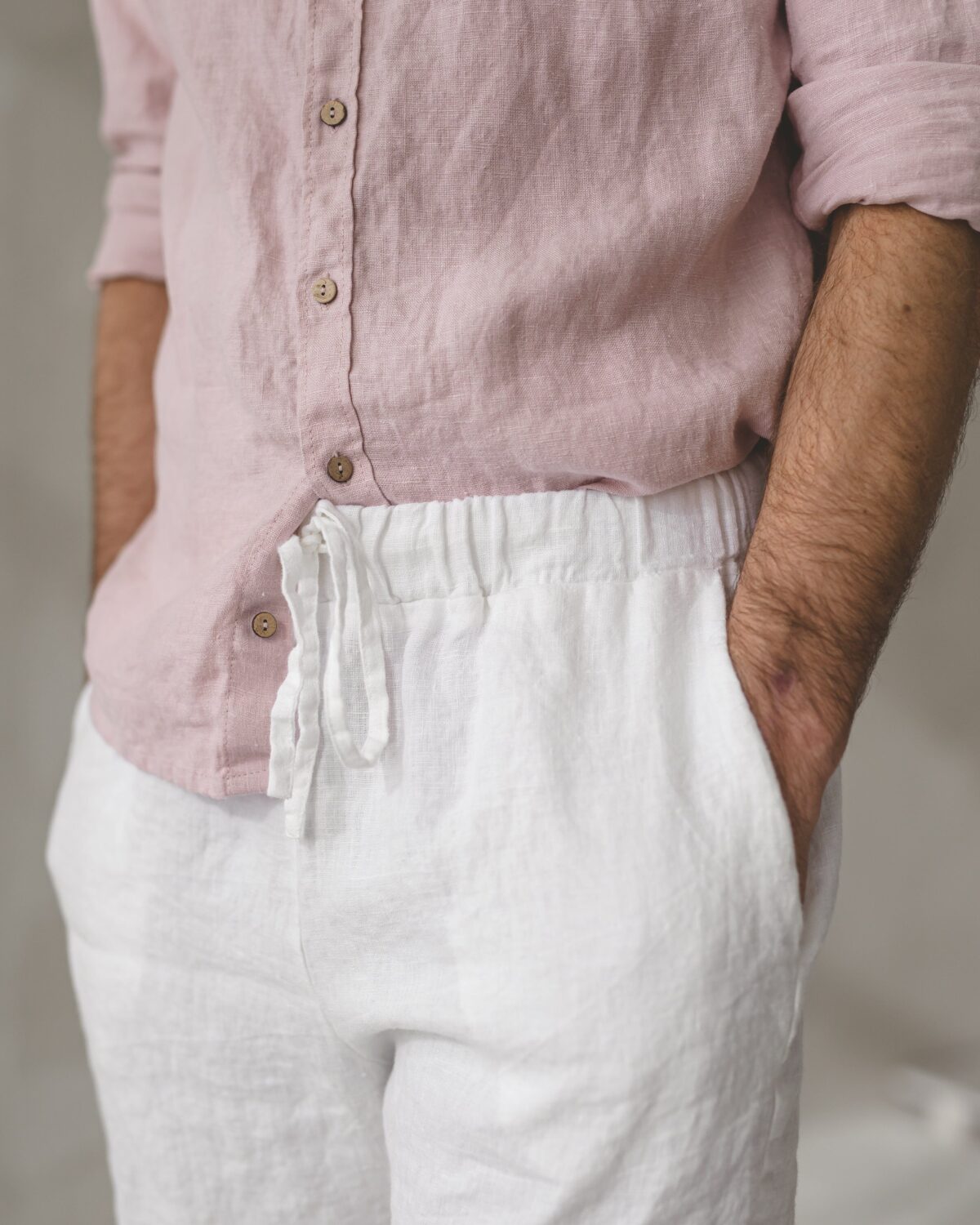 Linen Men's Shorts by Old Linen Mill.