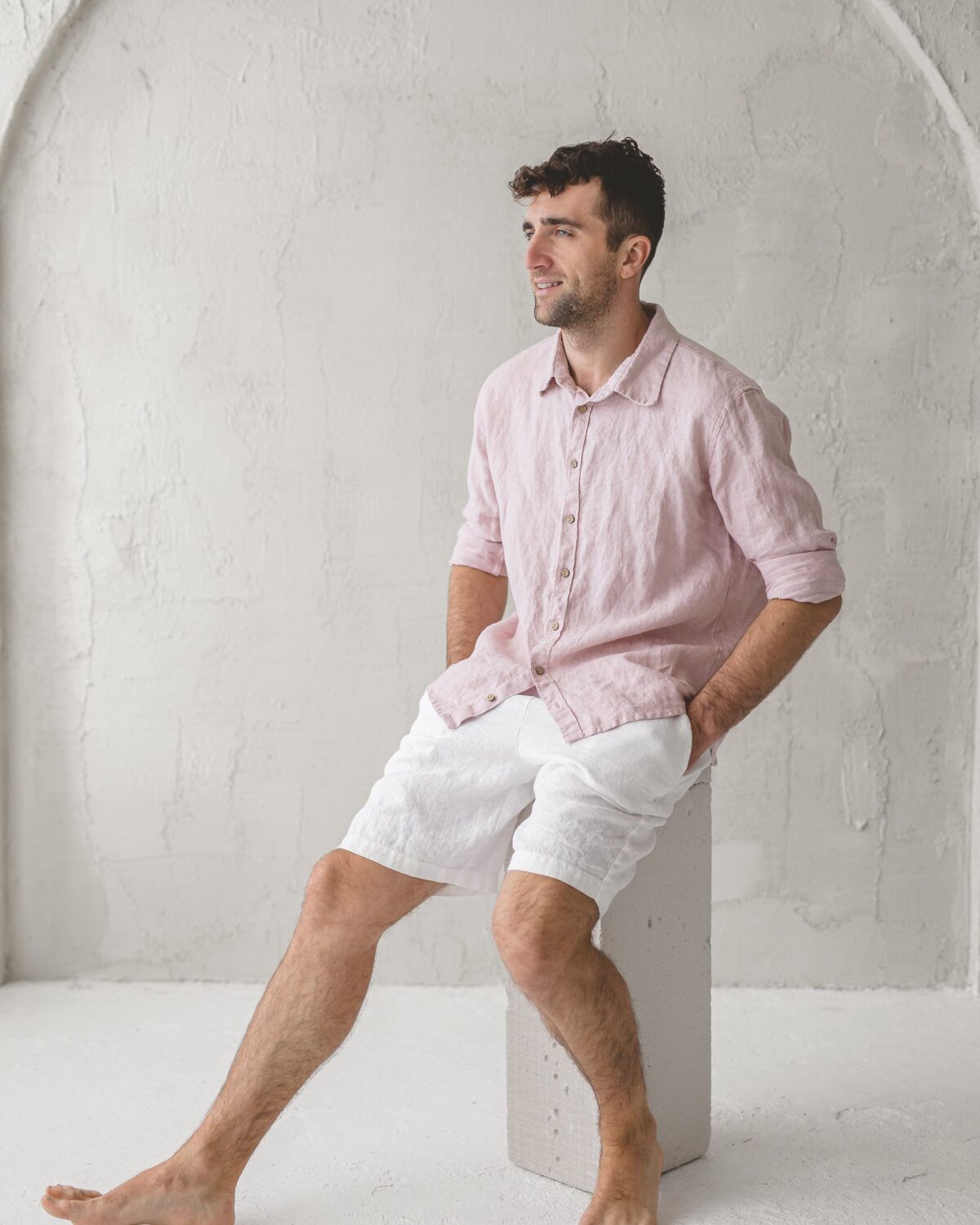 Linen Men's Shorts by Old Linen Mill.