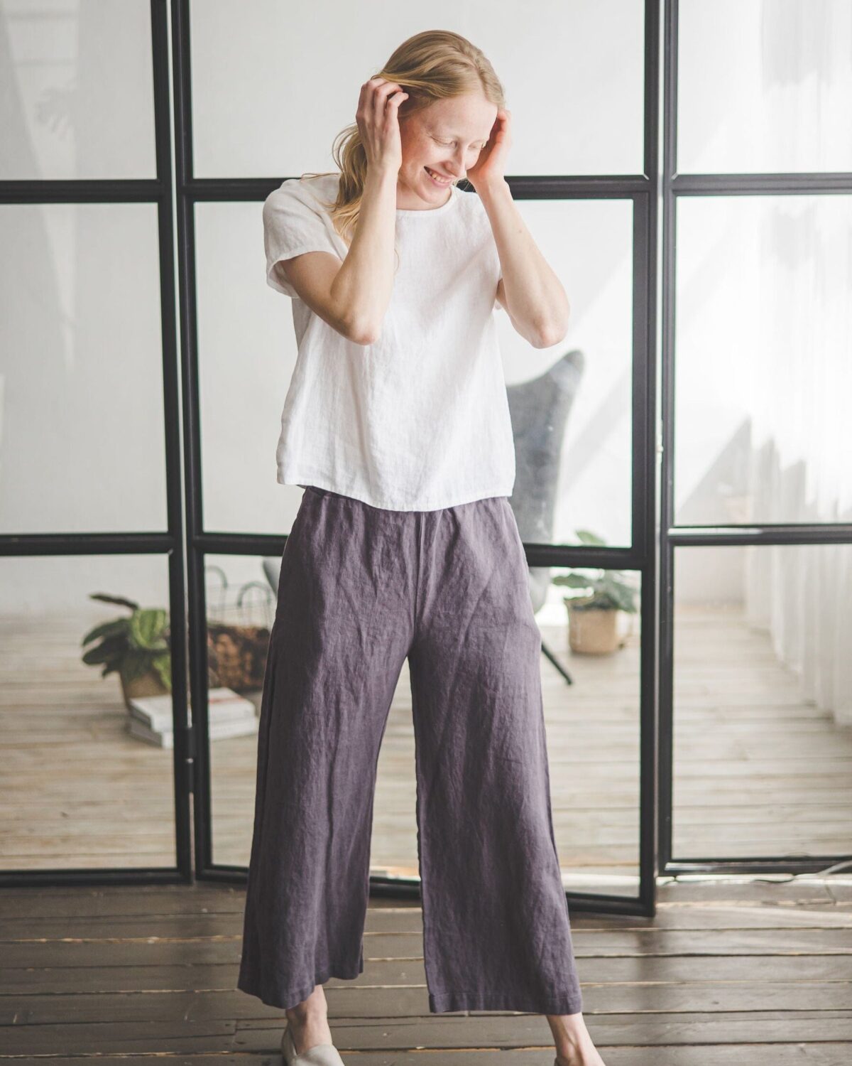 Loose Linen Pants by Old Linen Mill.