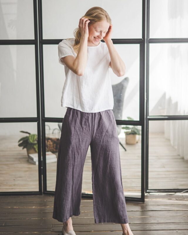 Loose Linen Pants by Old Linen Mill.