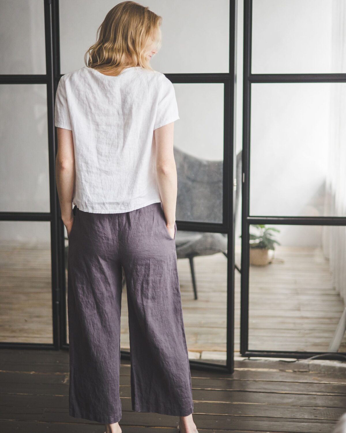 Loose Linen Pants by Old Linen Mill.