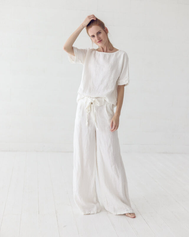 Loose Linen Trousers by Old Linen Mill.