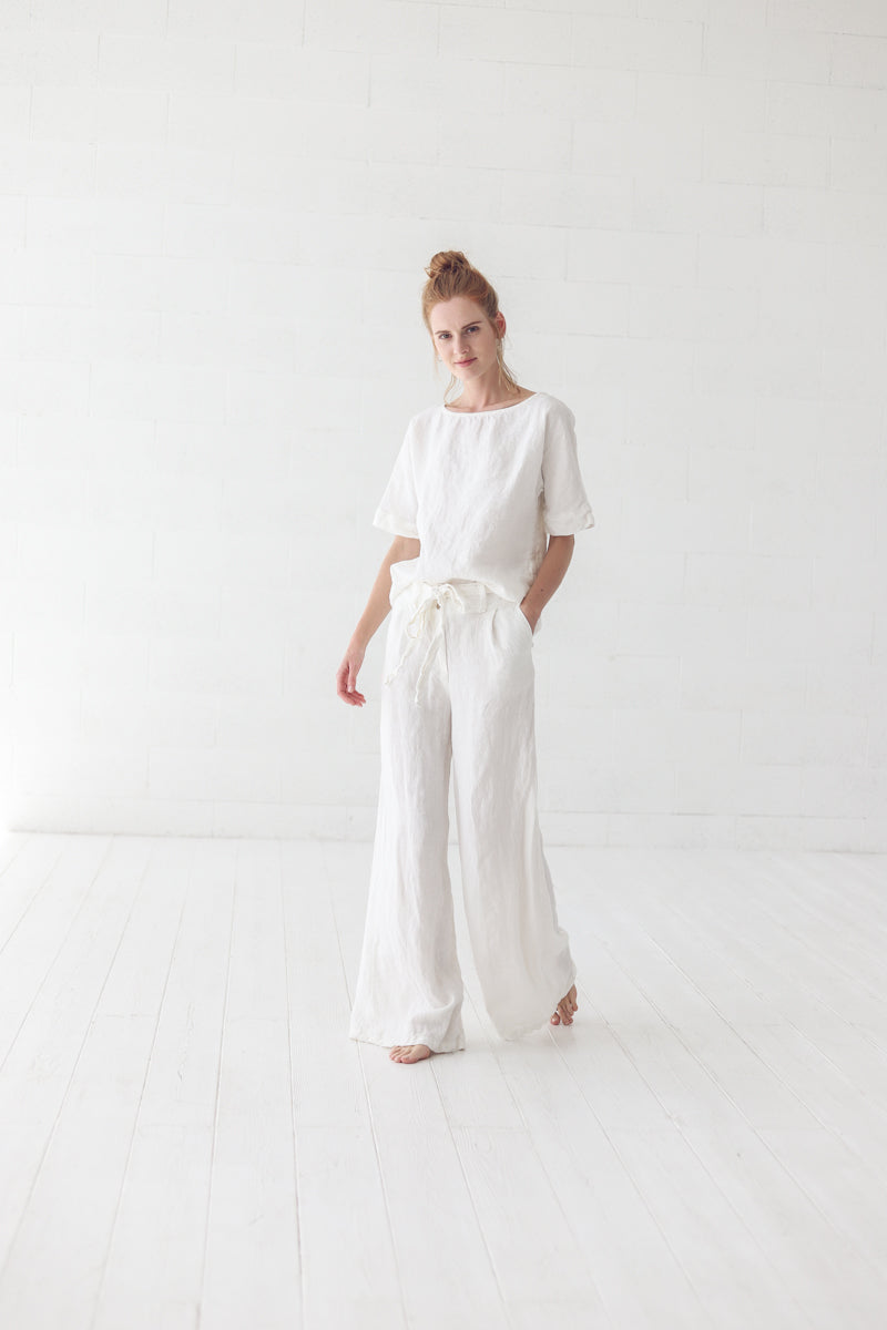Loose Linen Trousers by Old Linen Mill.