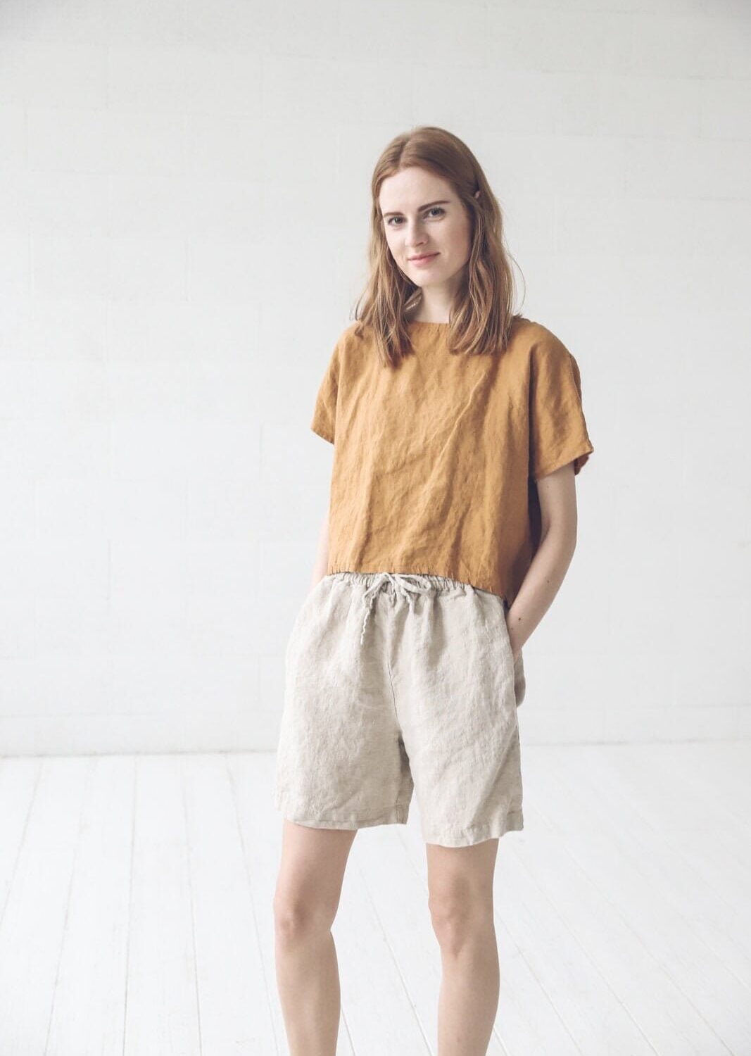 Oversized Linen Tee Blouse by Old Linen Mill.