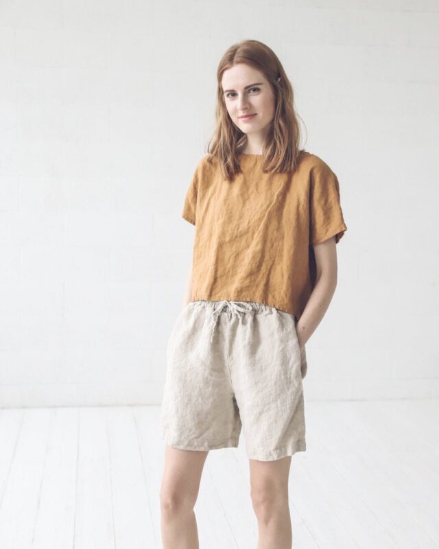 Oversized Linen Tee Blouse by Old Linen Mill.