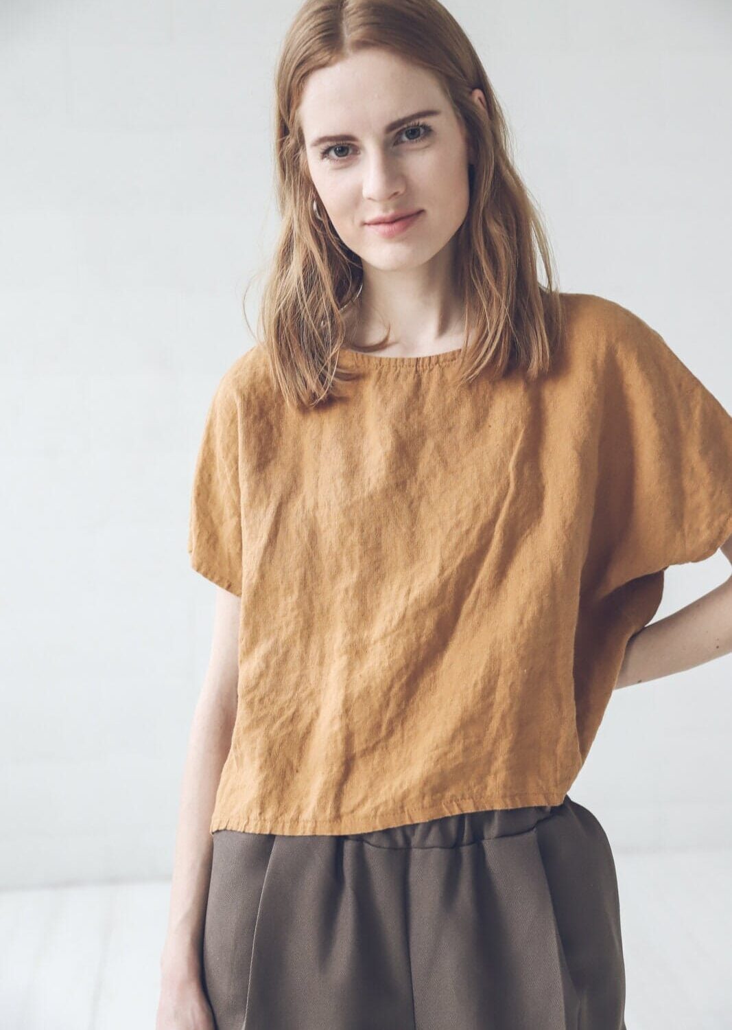 Oversized Linen Tee Blouse by Old Linen Mill.