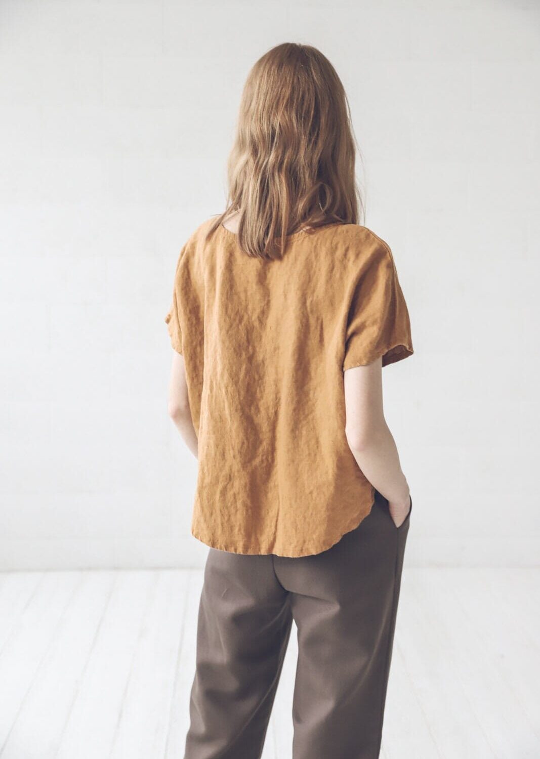 Oversized Linen Tee Blouse by Old Linen Mill.