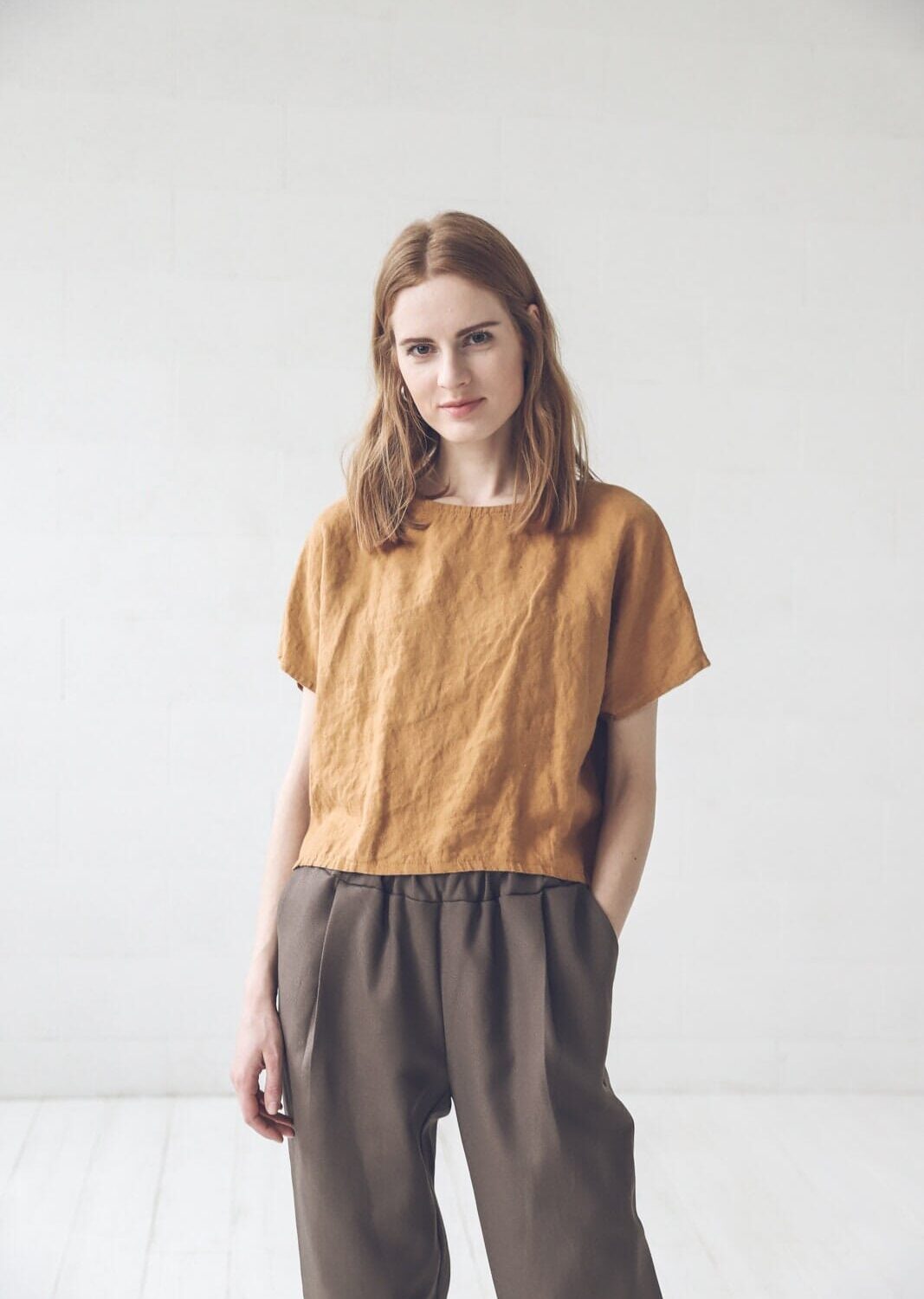 Oversized Linen Tee Blouse by Old Linen Mill.