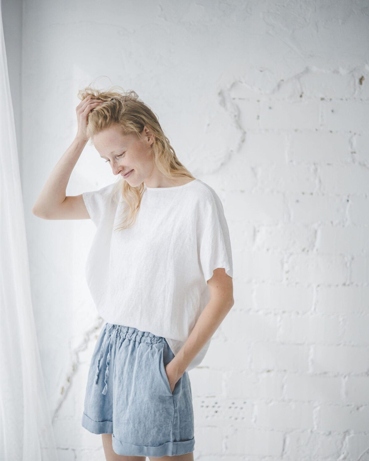 Summer Basic Linen Top by Old Linen Mill.