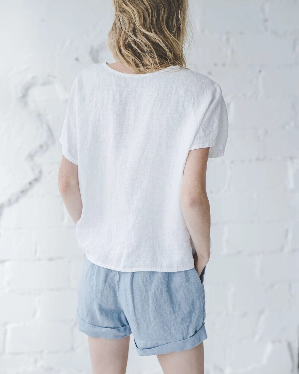 Summer Basic Linen Top by Old Linen Mill.
