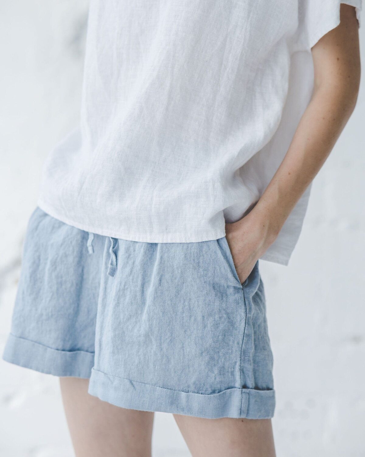 Summer Basic Linen Top by Old Linen Mill.
