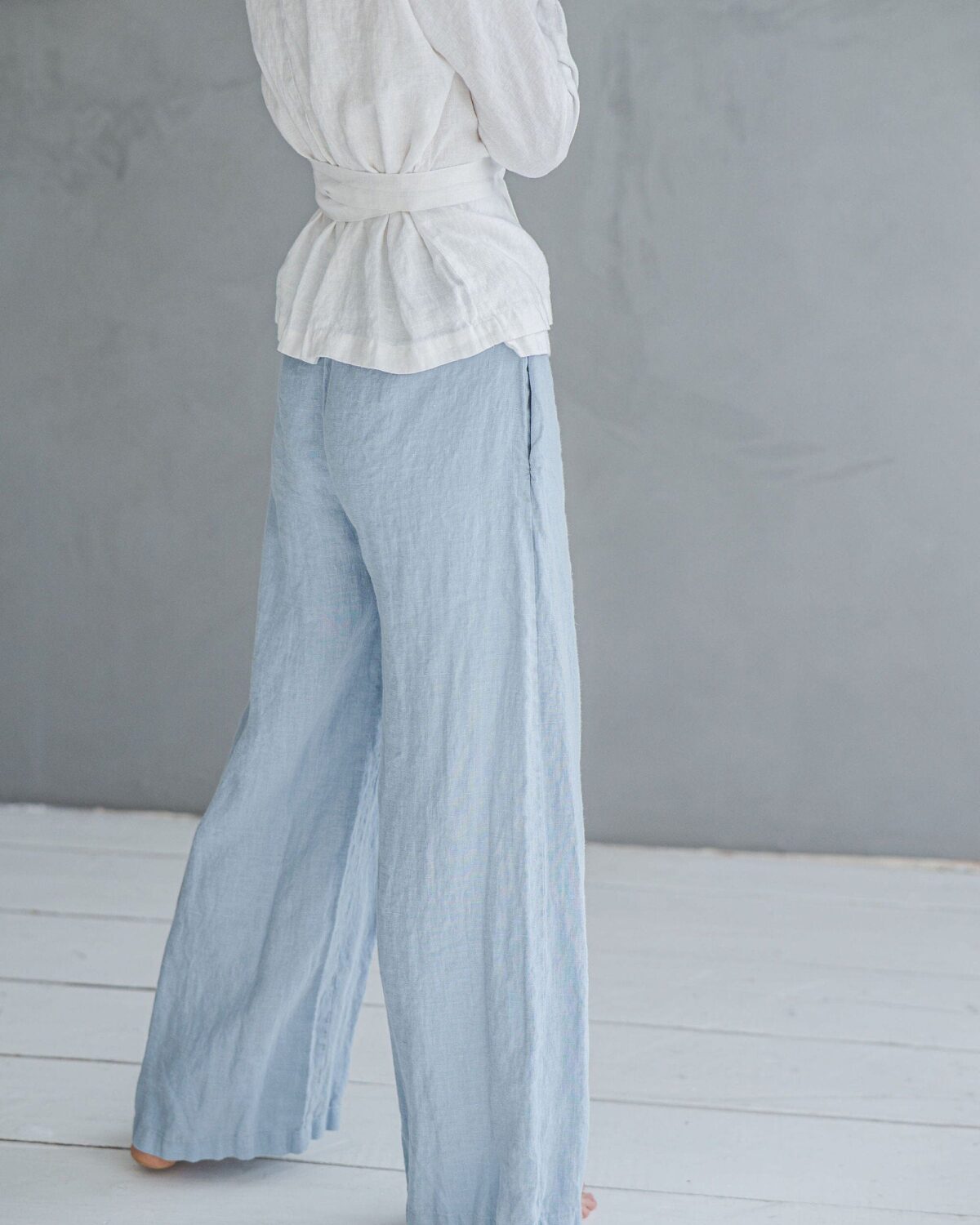 Summer Elastic Waist Linen Pants by Old Linen Mill.