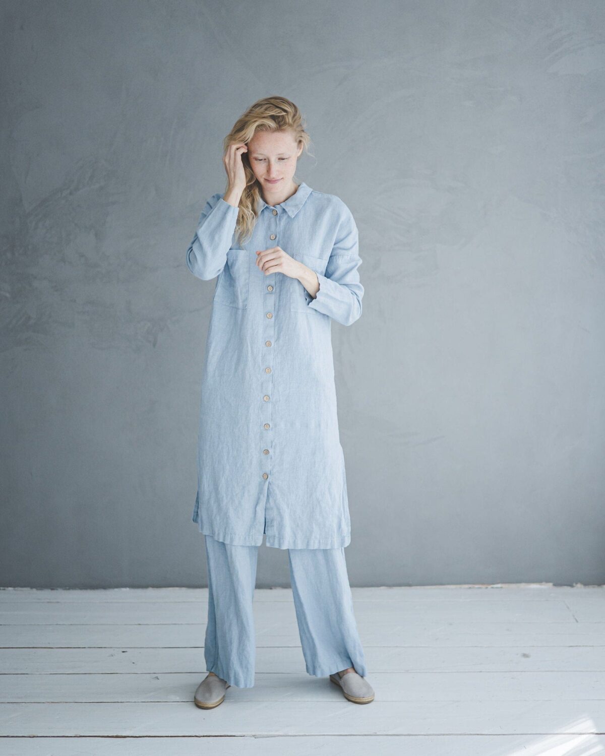 Summer Elastic Waist Linen Pants by Old Linen Mill.