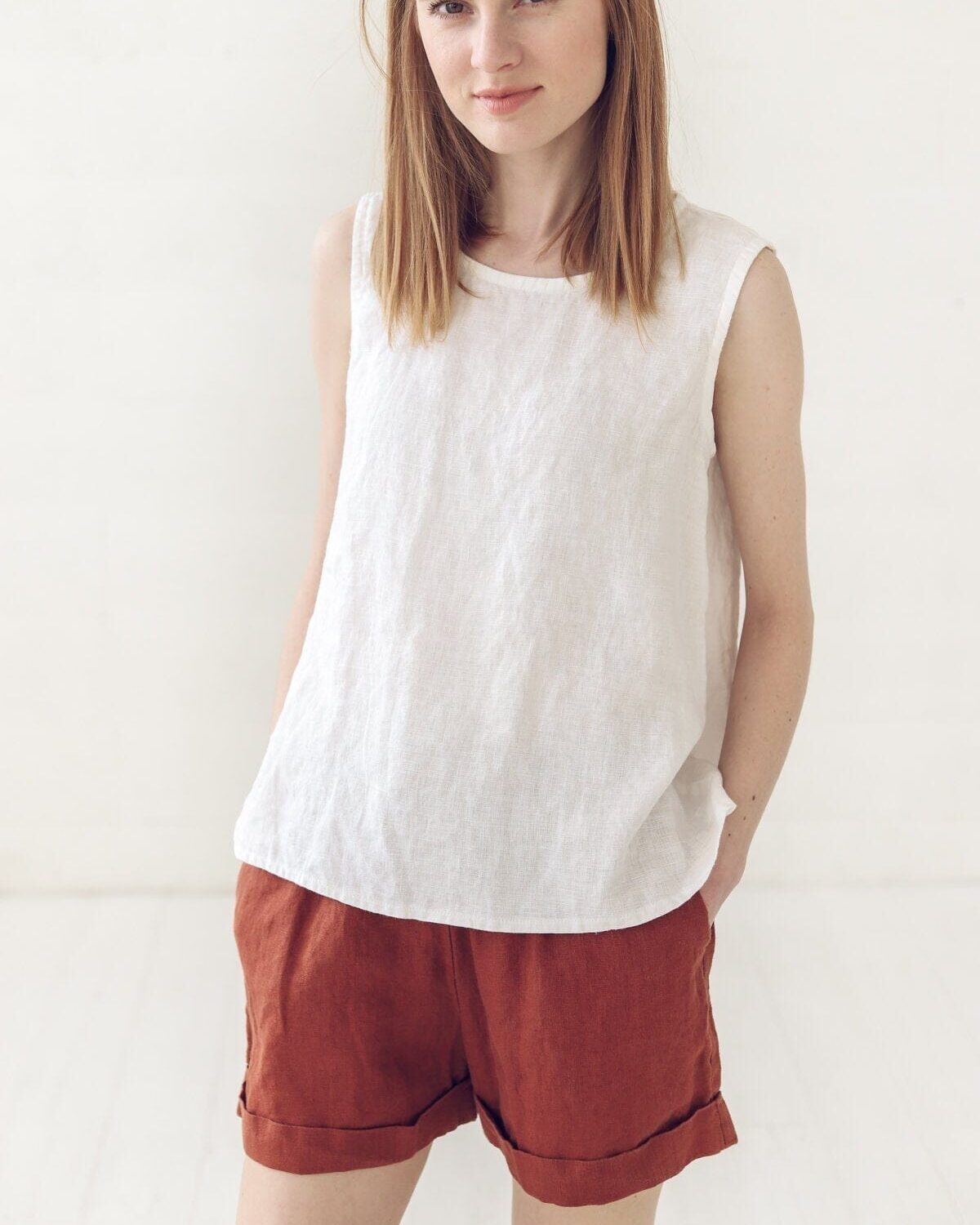 Swing Linen Tank Top by Old Linen Mill.
