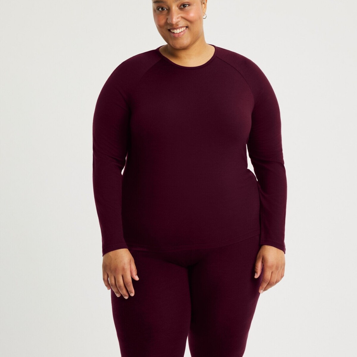Ingrid Merino Long Sleeve Burgundy by Astrid Wild.