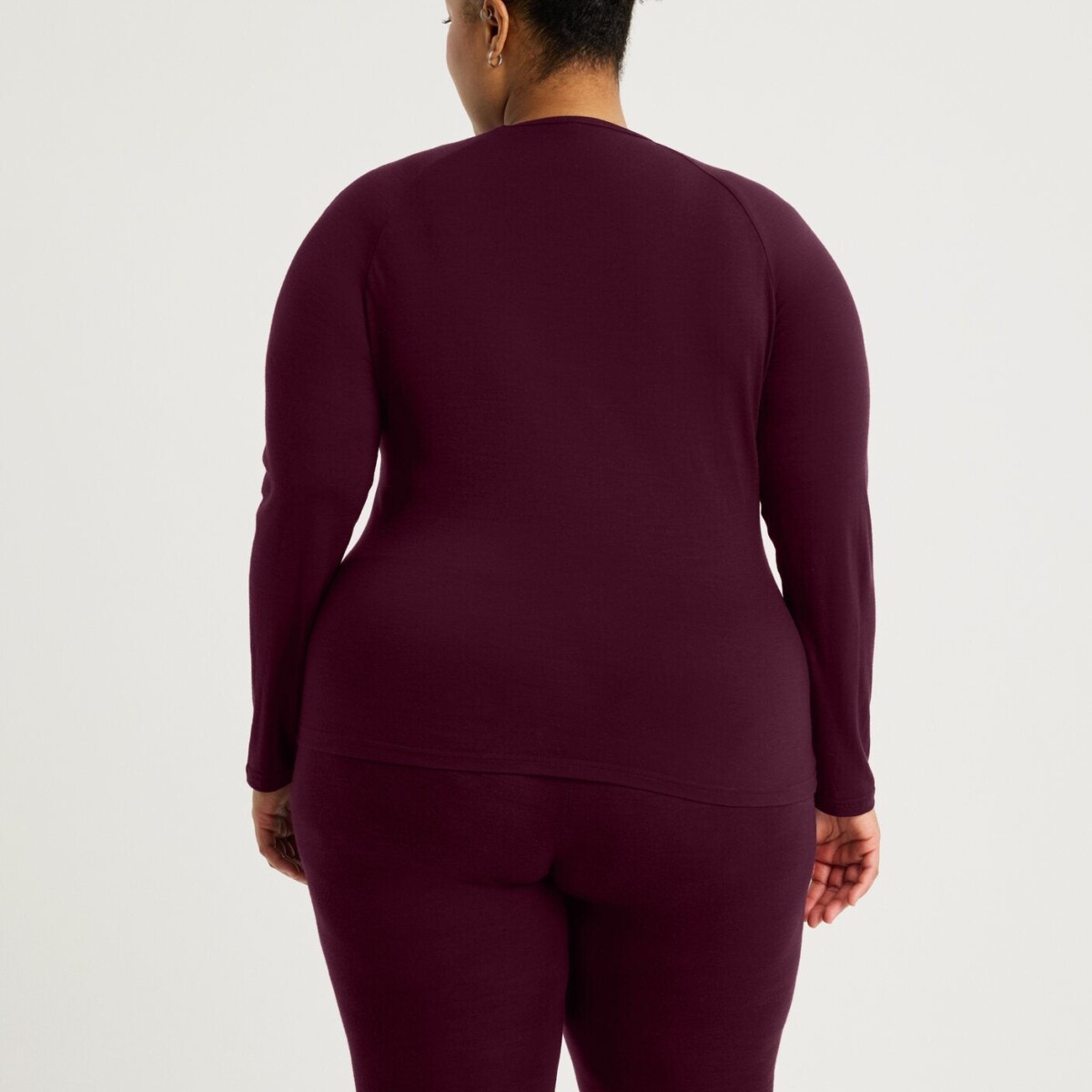 Ingrid Merino Long Sleeve Burgundy by Astrid Wild.