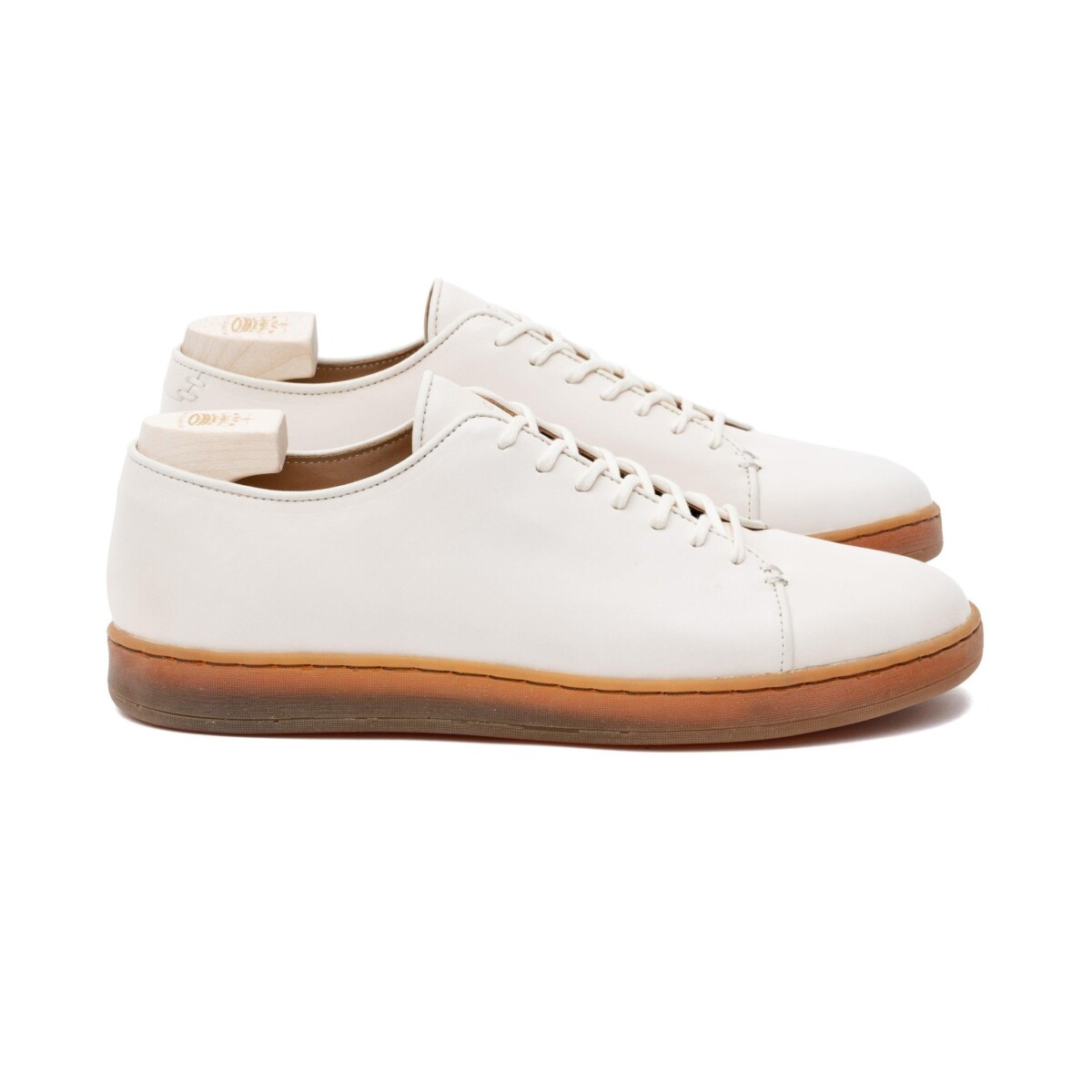 Harlestone Derby Off White Veg Tan Calf by Crown Northampton.
