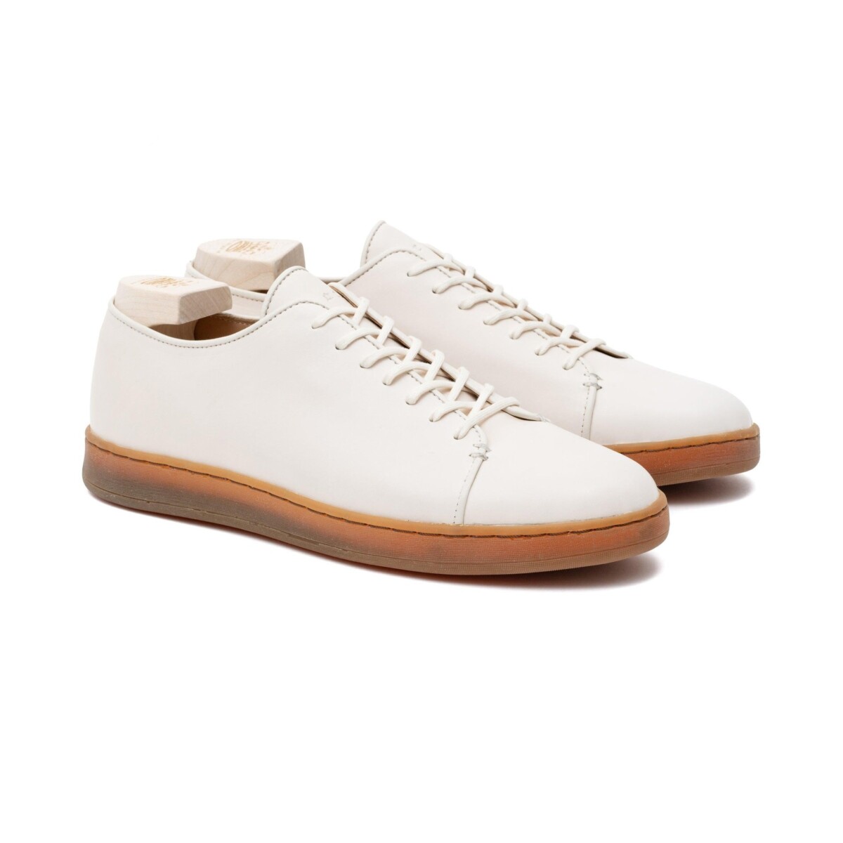 Harlestone Derby Off White Veg Tan Calf by Crown Northampton.
