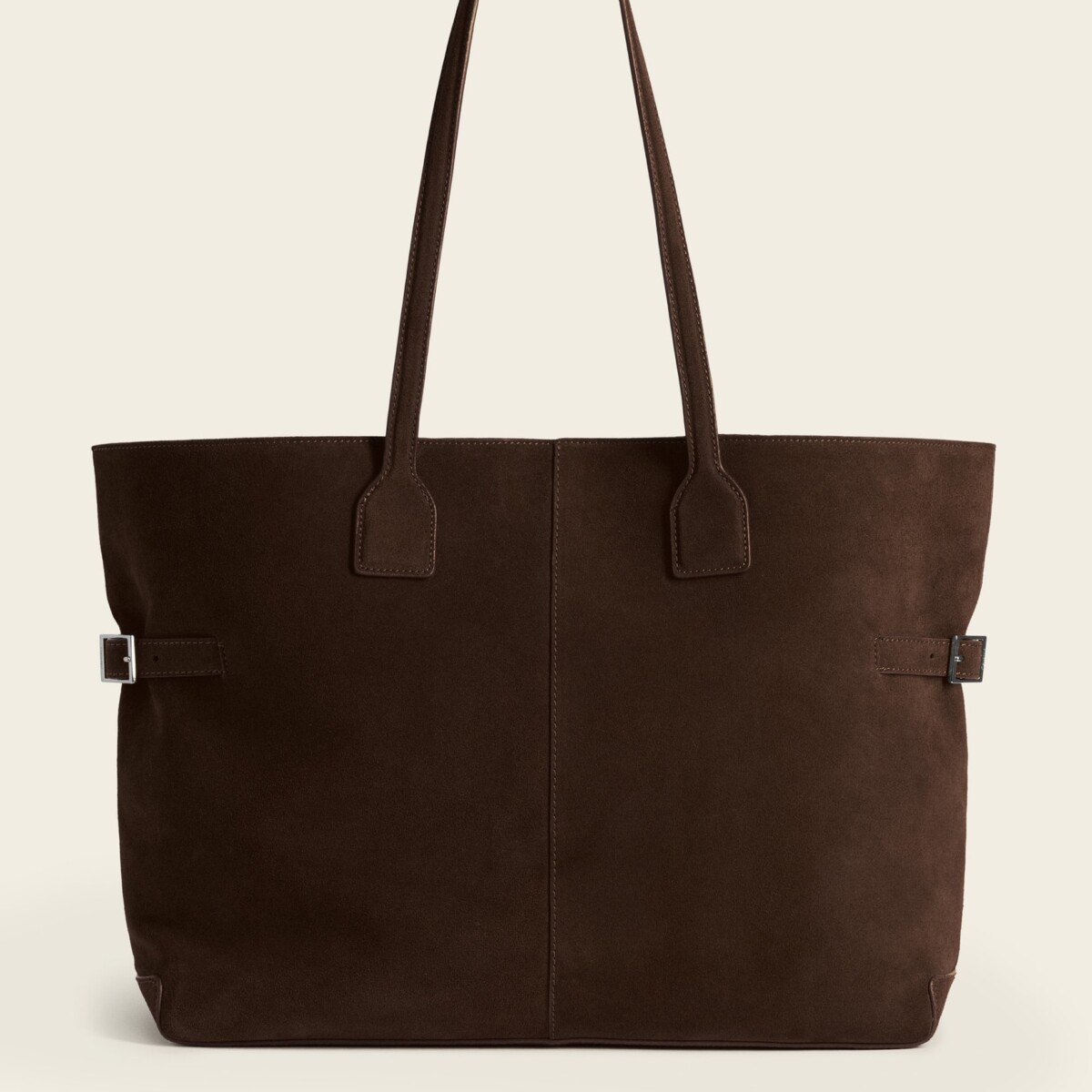 Lesley Tote Bag Suede Chocolate by Flattered.