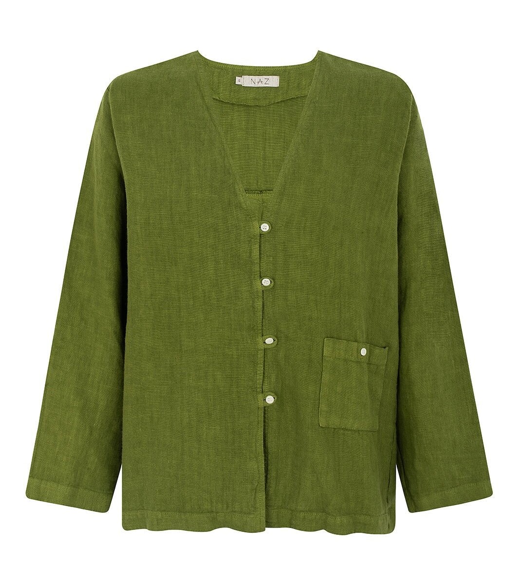 Emilia Green Linen Shirt by Näz.
