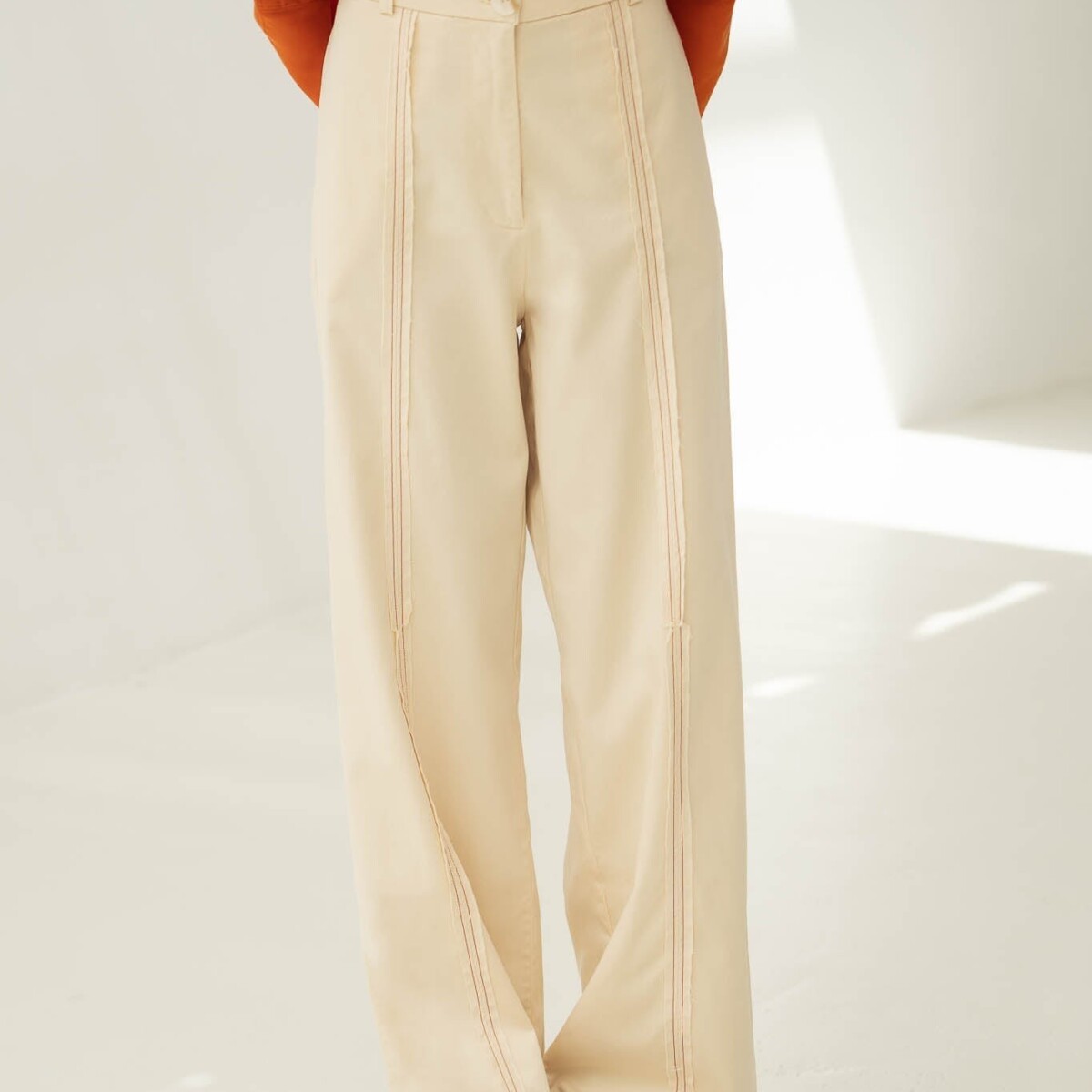 Mara Beige Frilled Trousers by Näz.
