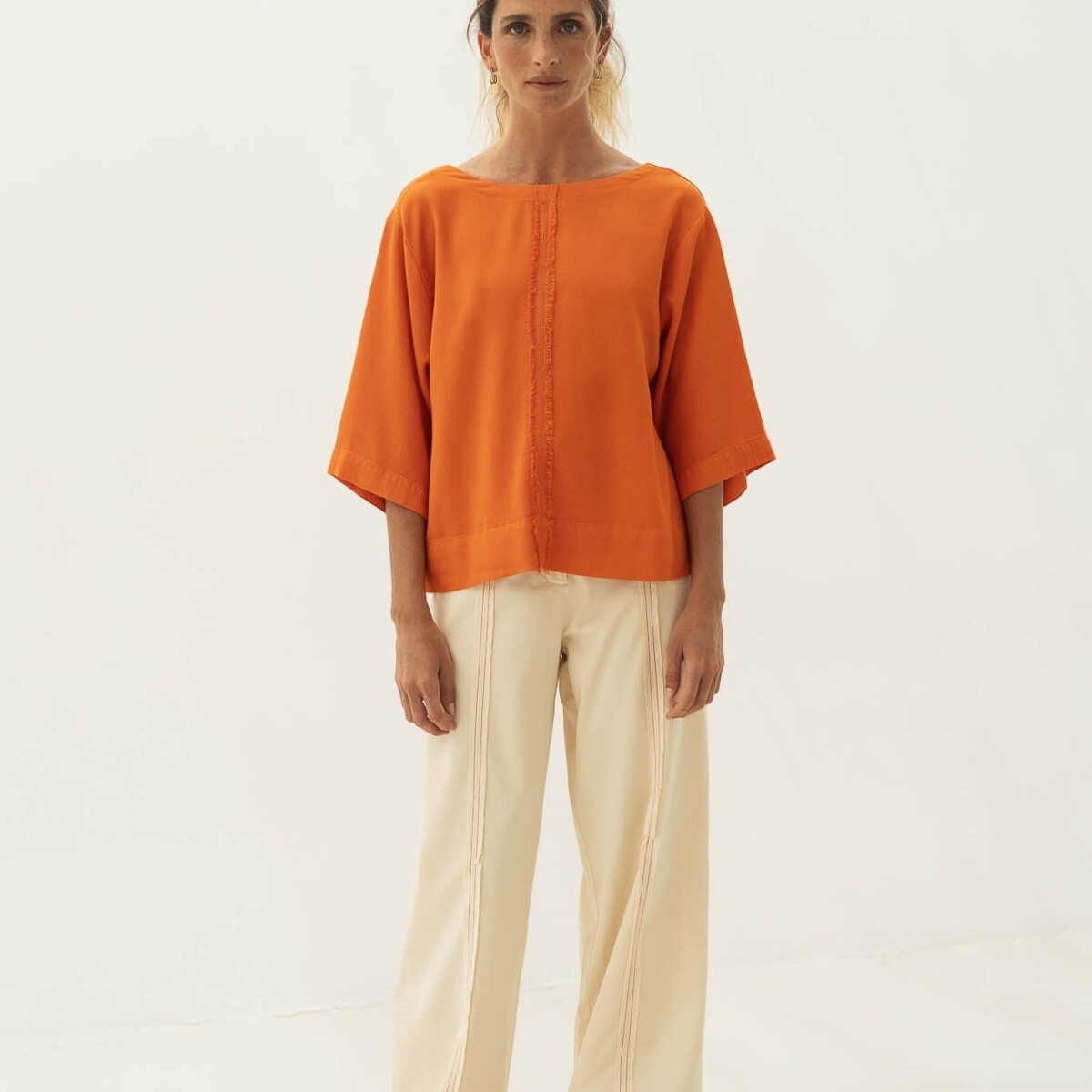 Mara Beige Frilled Trousers by Näz.