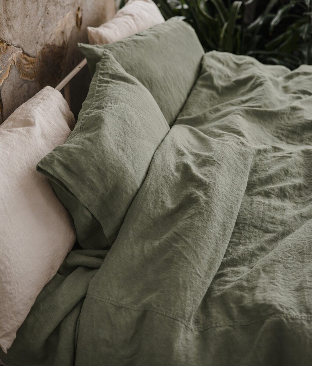 Earth Tone Linen Bedding Set by Old Linen Mill.