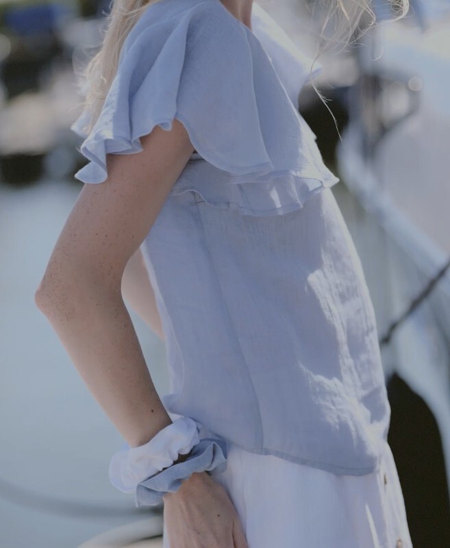 Gauze Linen Summer Blouse Butterfly Wings by Old Linen Mill.