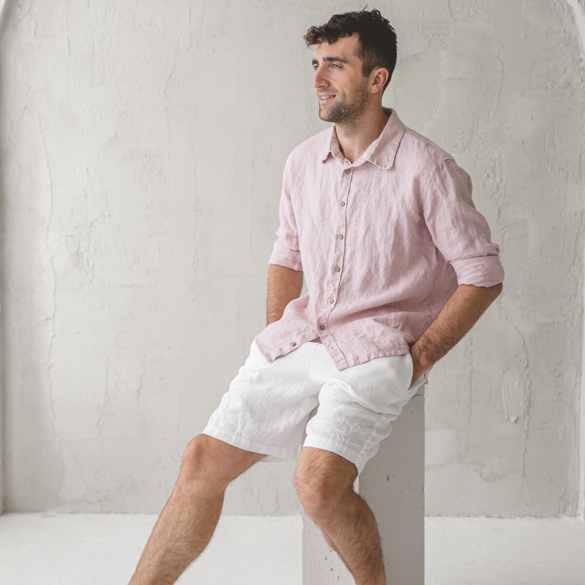 Linen Men's Shorts by Old Linen Mill.