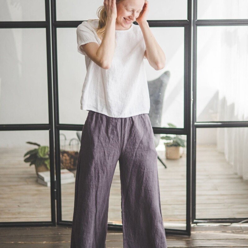 Loose Linen Pants by Old Linen Mill.