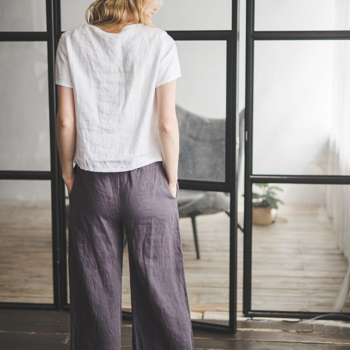 Loose Linen Pants by Old Linen Mill.