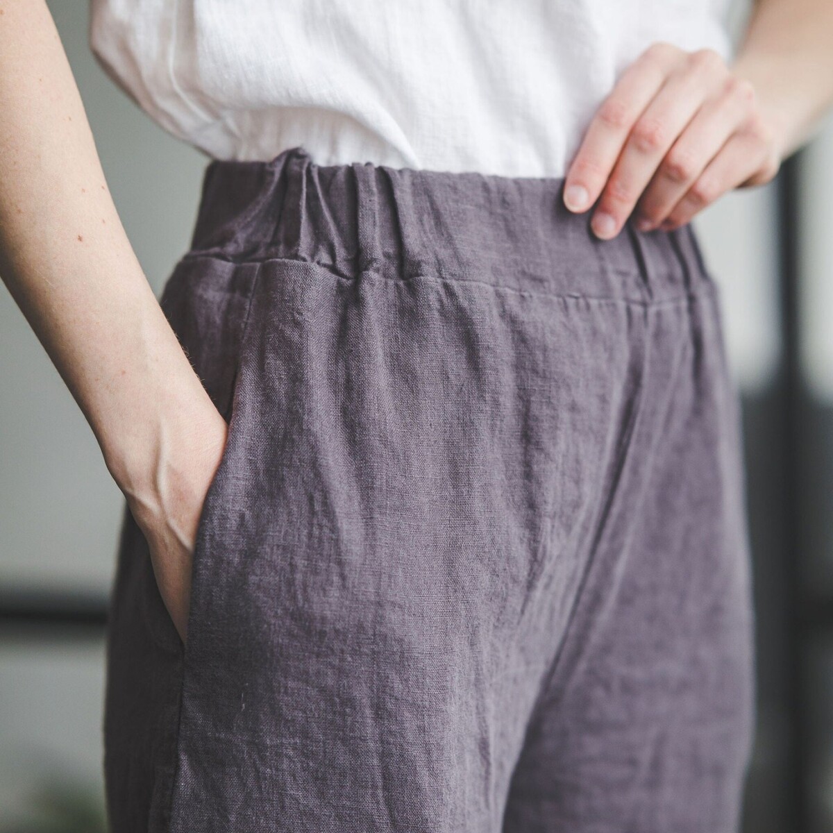Loose Linen Pants by Old Linen Mill.