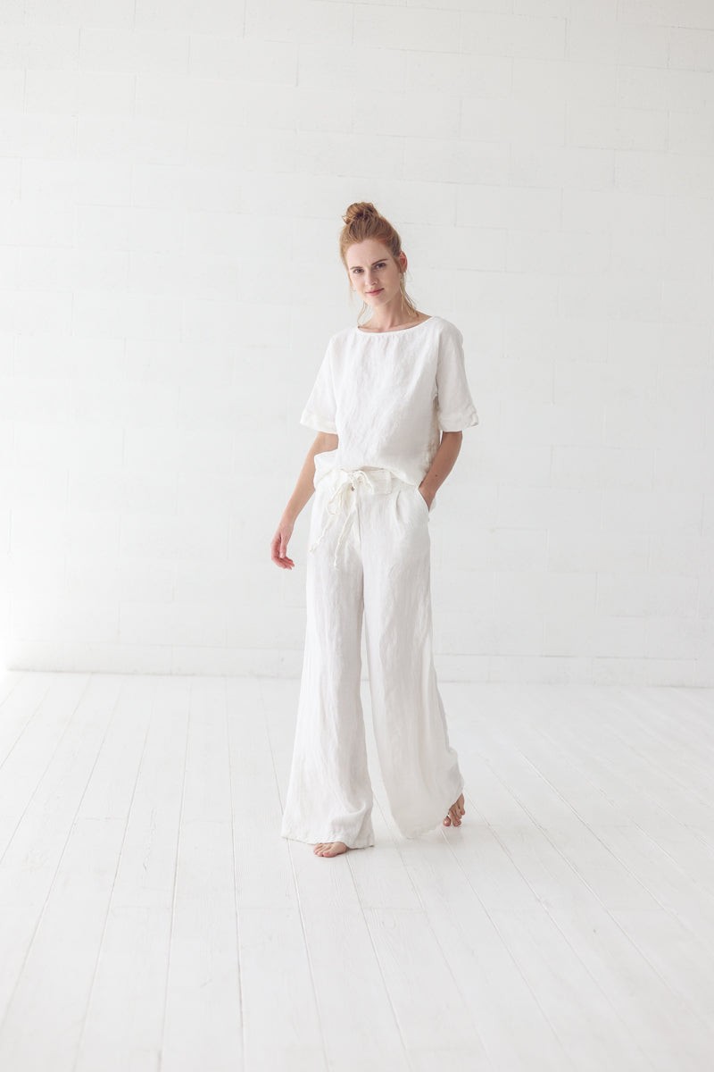 Loose Linen Trousers by Old Linen Mill.