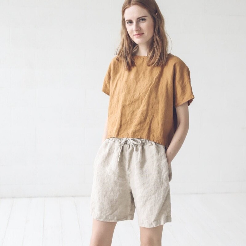 Oversized Linen Tee Blouse by Old Linen Mill.