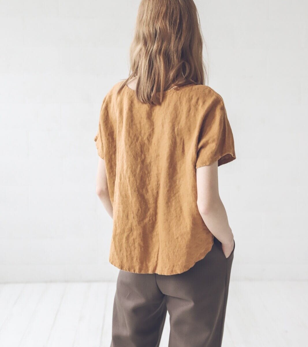 Oversized Linen Tee Blouse by Old Linen Mill.