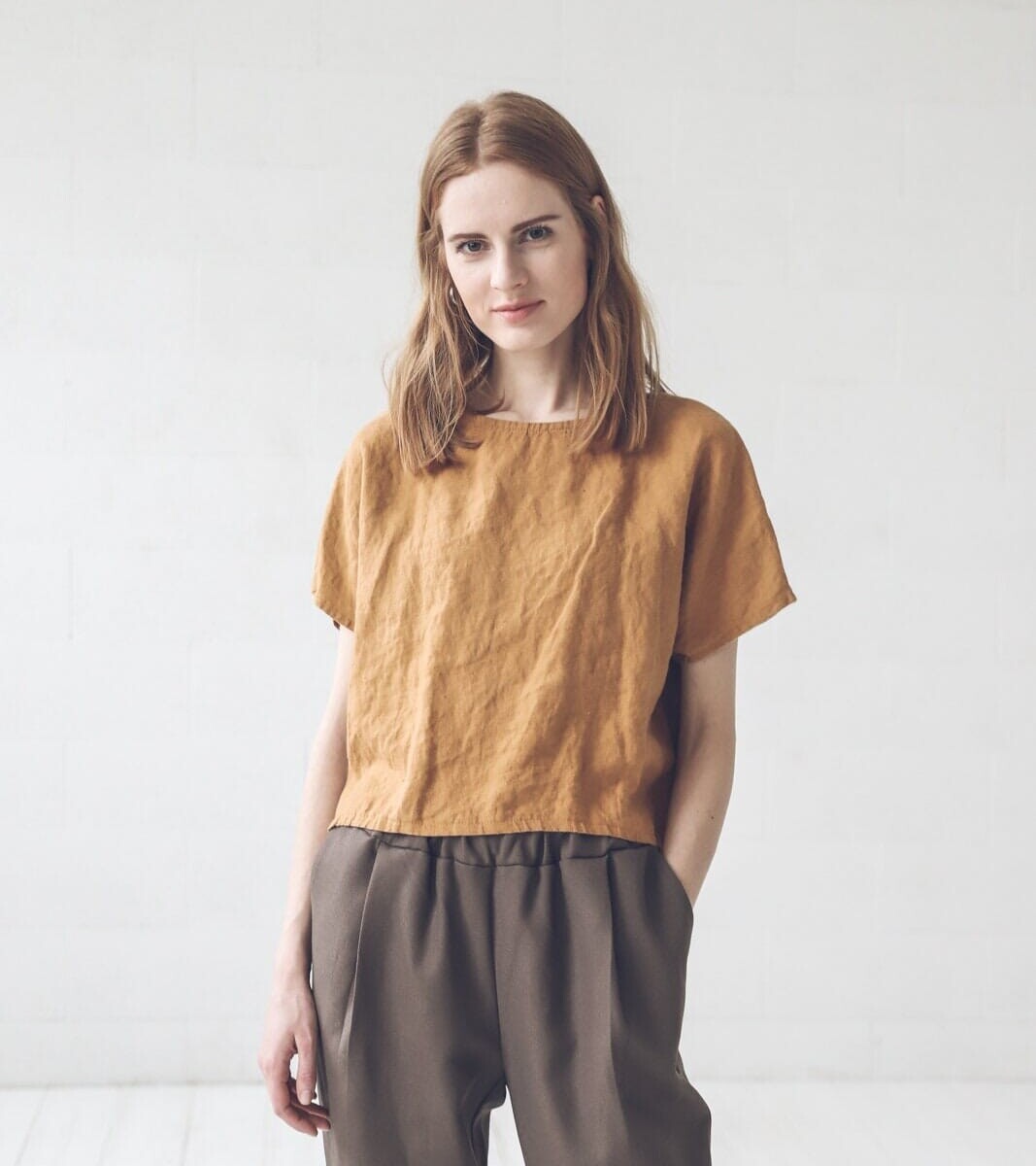 Oversized Linen Tee Blouse by Old Linen Mill.