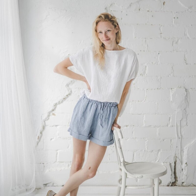 Summer Basic Linen Top by Old Linen Mill.