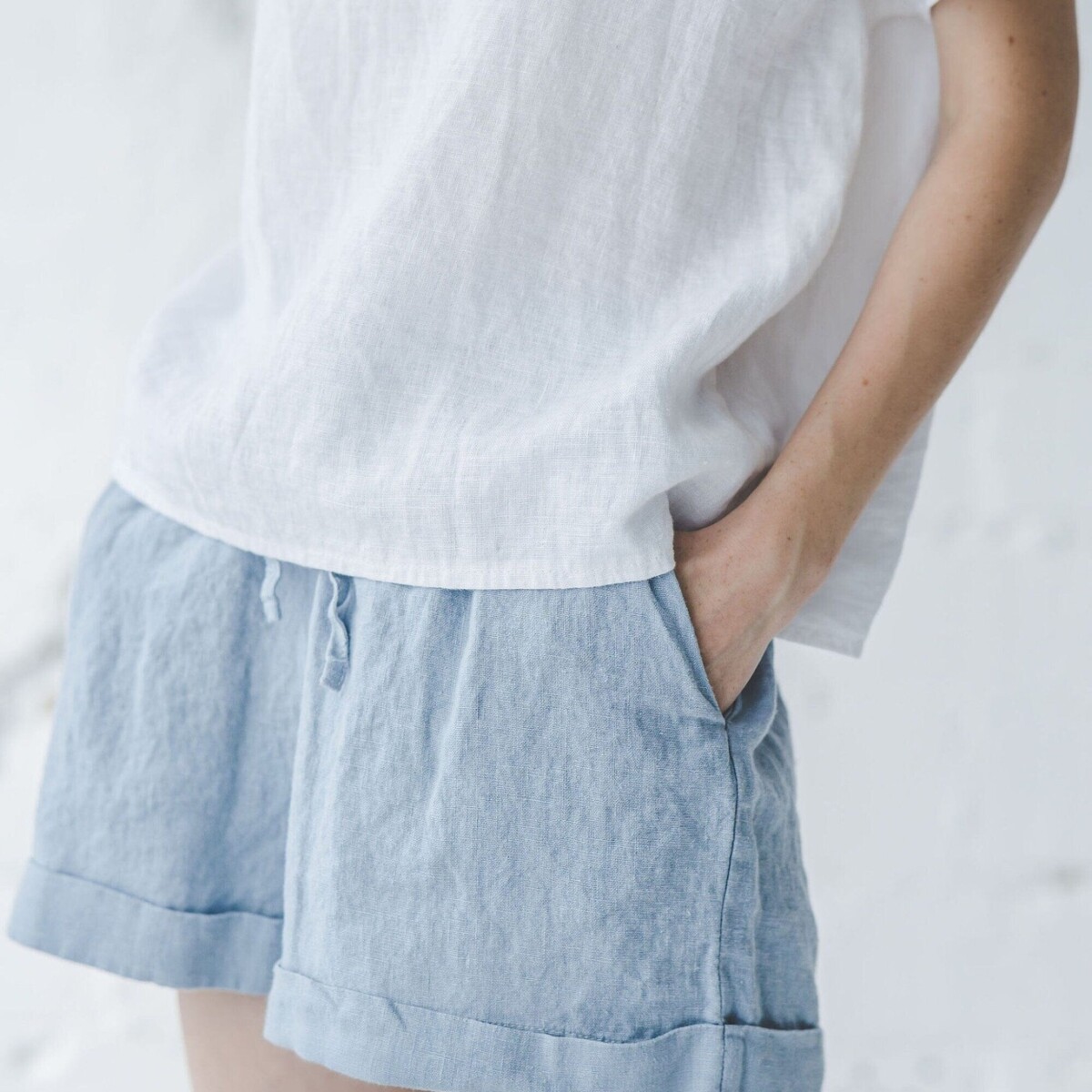 Summer Basic Linen Top by Old Linen Mill.