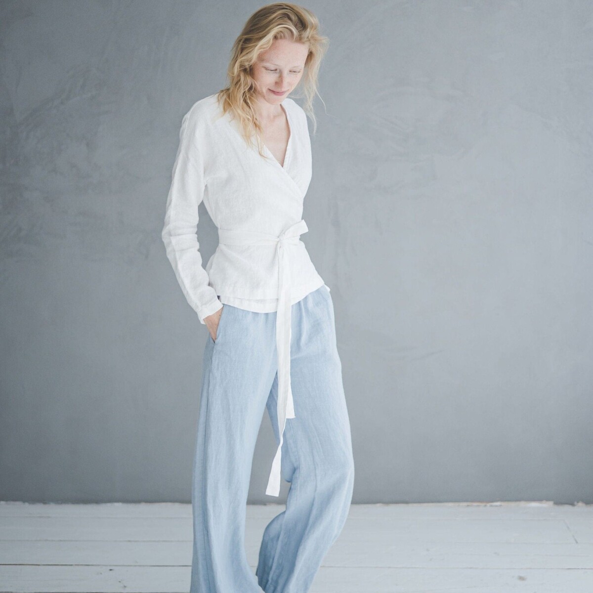 Summer Elastic Waist Linen Pants by Old Linen Mill.