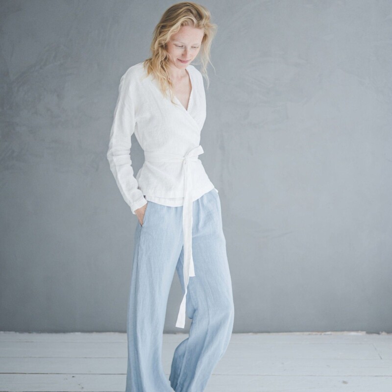 Summer Elastic Waist Linen Pants by Old Linen Mill.