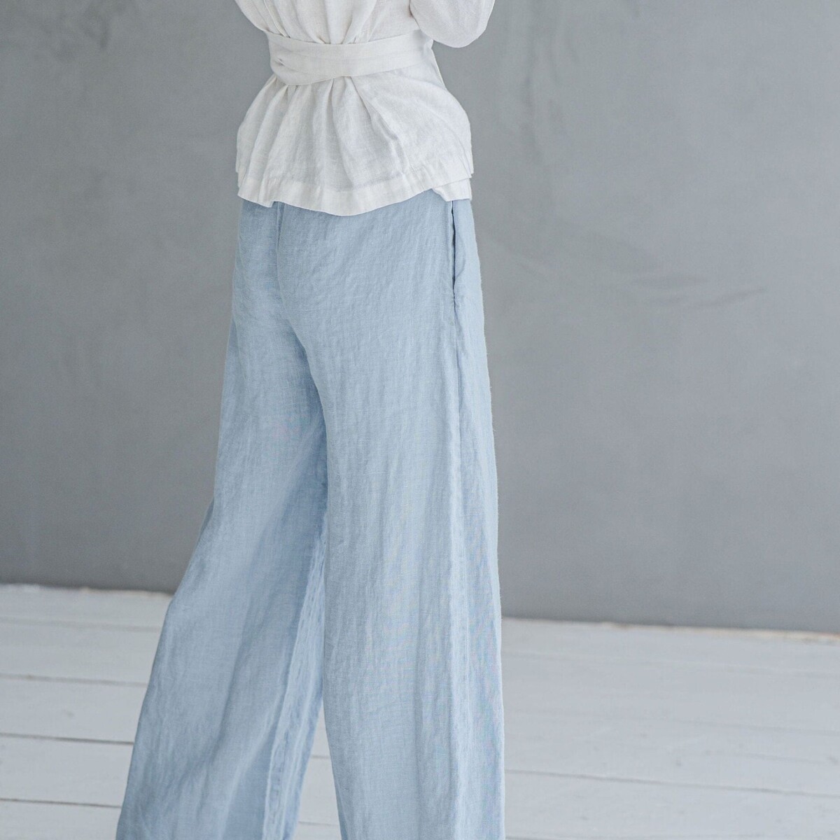 Summer Elastic Waist Linen Pants by Old Linen Mill.