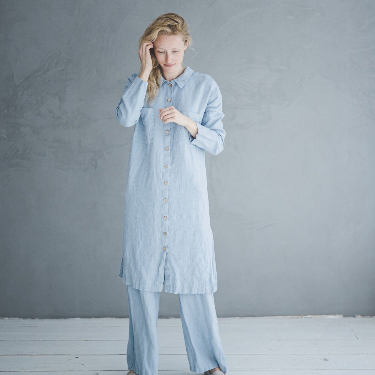 Summer Elastic Waist Linen Pants by Old Linen Mill.
